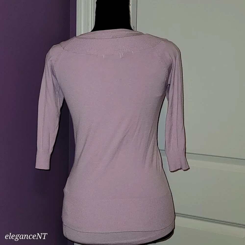 Bershka Liliac Two Piece Cardigan + Cap Sleeve Set Sz: M (Juniors)